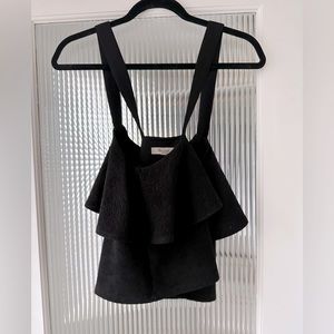 Madewell Black Crossback Textured Tank Size Small